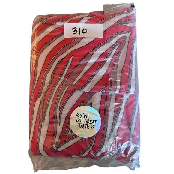 Michael Kors Zebra Square Neck Sleeveless Red Tier Midi Dress XS NWT $175 - Picture 14 of 14